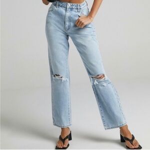 Rollas Classic Light Blue Distressed Women's Jeans